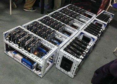 Mining farm showcasing advanced hardware